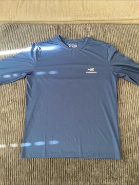 Men's Long Sleeve Swim Rash Guard — Navy Blue